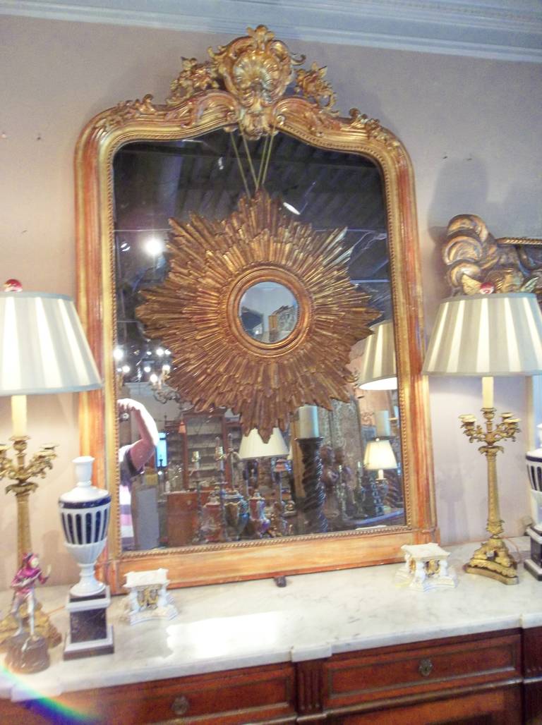 Large Vintage Gilt Sunburst Mirror 2