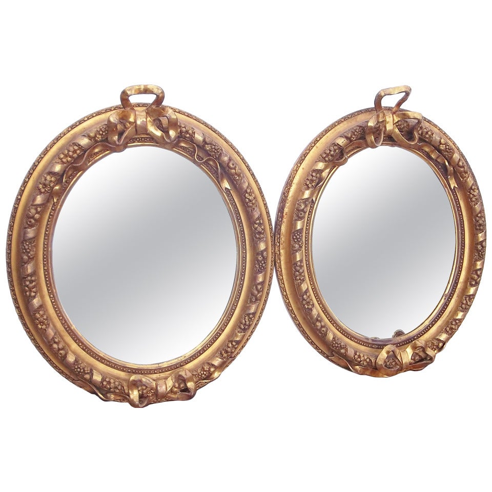 Pair Of Giltwood And Plaster Mirrors In Louis XVI Style
