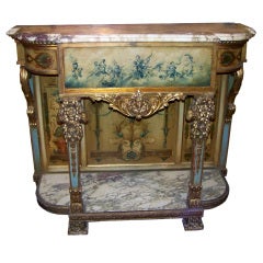 Italian paint and gilt console, possibly Venetian