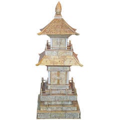 Carved Bone Pagoda, Heavily Decorated , early 20th Century