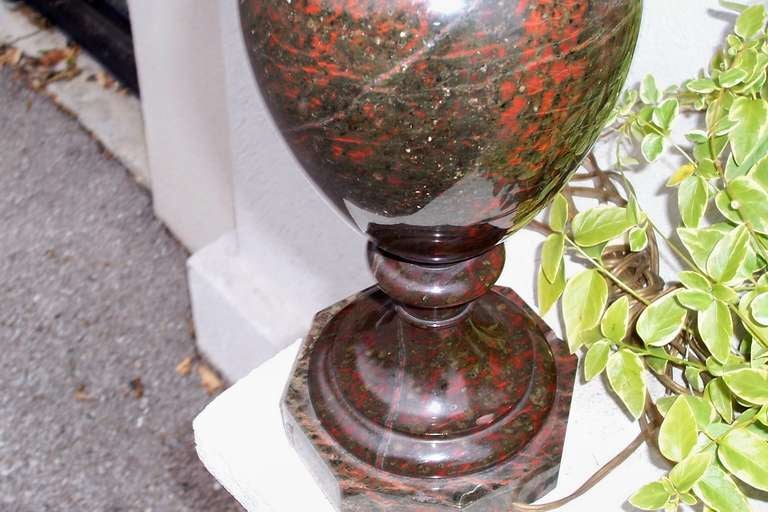 Neoclassical Russian Jasper Ewer or Vase Mounted as a Lamp