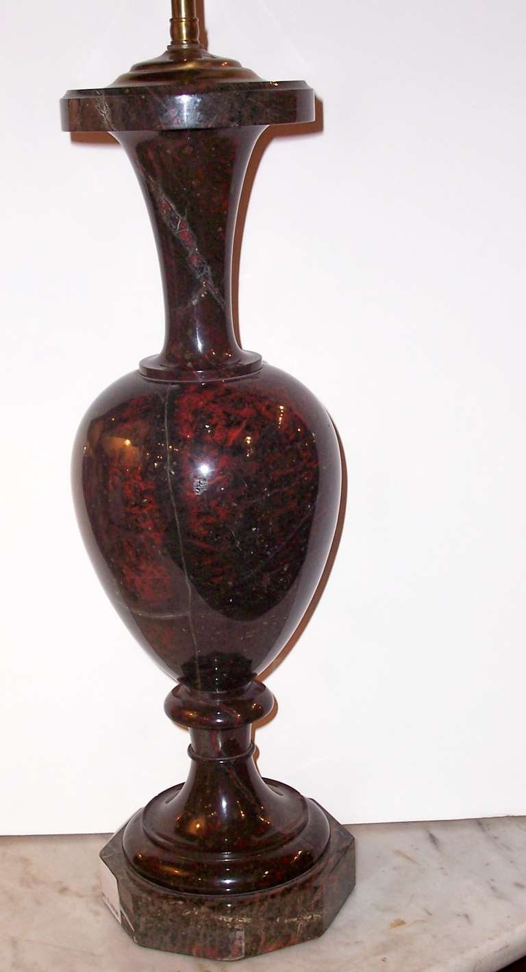 Mid-20th Century Russian Jasper Ewer or Vase Mounted as a Lamp