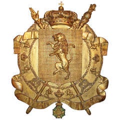 Carved Giltwood Coat of Arms or Armorial