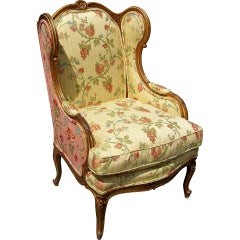 Louis XV style giltwood bergere or armchair