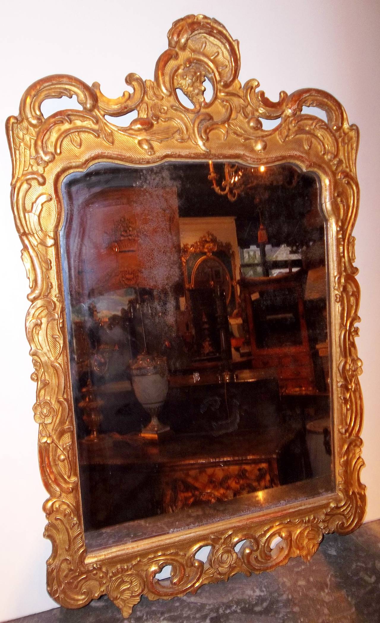 Rococo French Or Italian Looking Glass Mirror