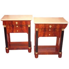 Pair of French or Italian Empire Style Commodes or Consoles