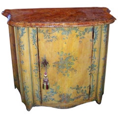 Antique French or Italian Saffron Painted Cabinet or Cupboard