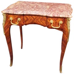 Louis XV - transitional kingwood table with floral inlay