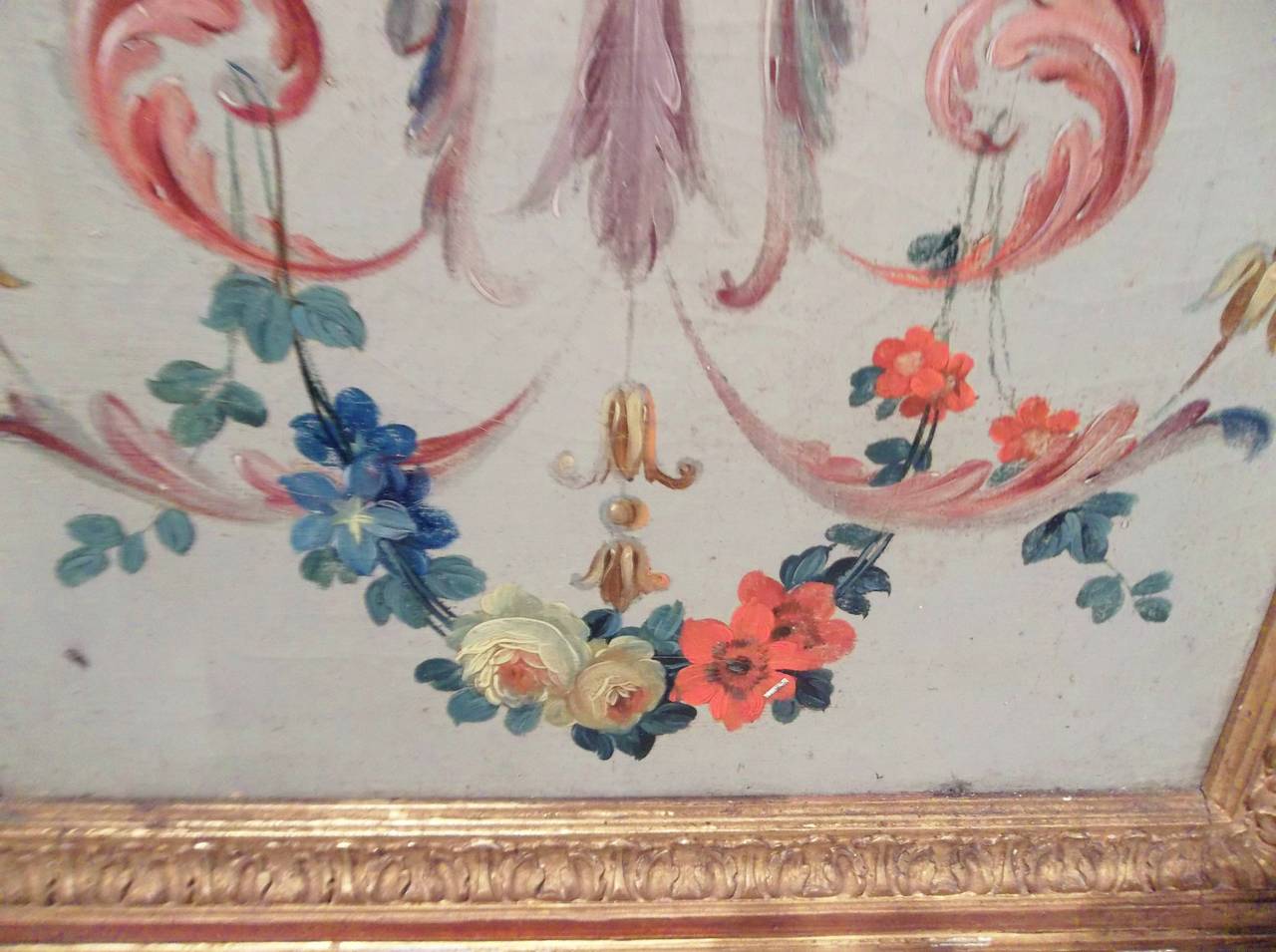Four Louis XVI Directoire Style Oil Paintings of Four Seasons, Florals and Putti In Excellent Condition In Nashville, TN