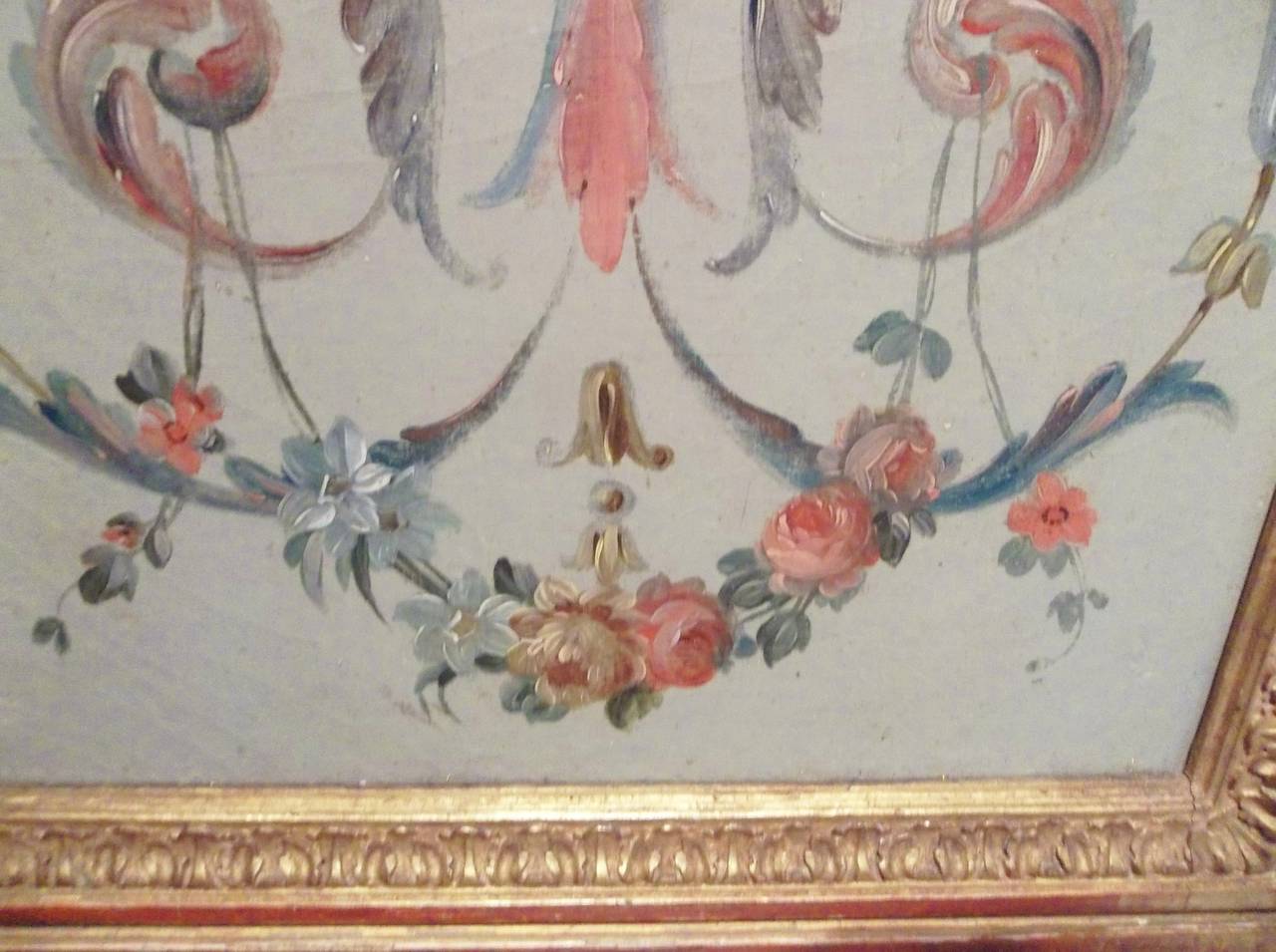 Late 19th Century Four Louis XVI Directoire Style Oil Paintings of Four Seasons, Florals and Putti