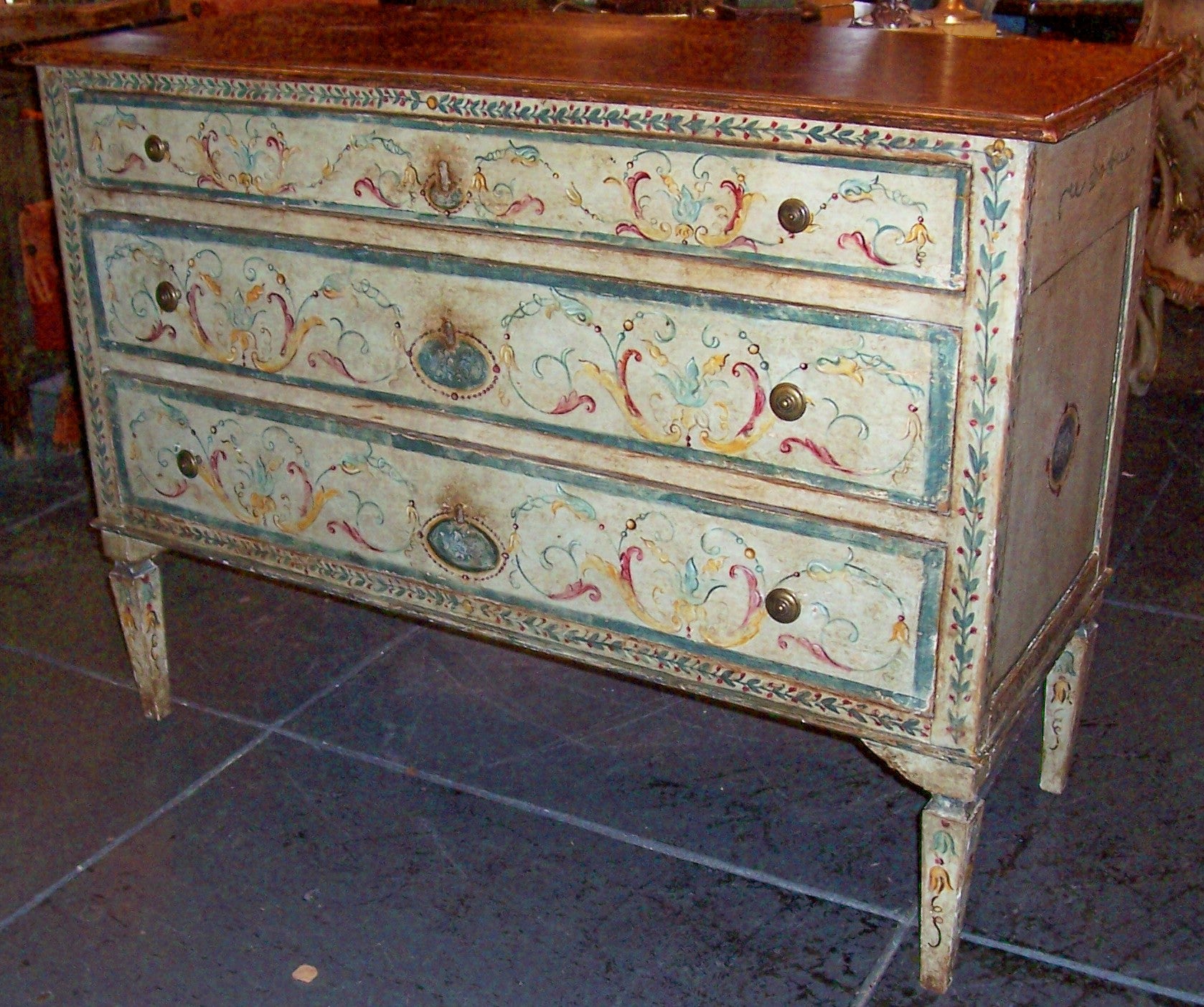 Italian painted commode probably Florentine , maybe Venetian