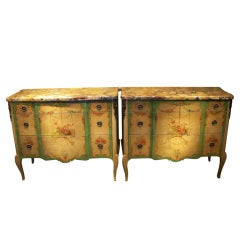 Pair of Painted French or Italian Commodes/Chests