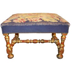 French or Italian baroque style giltwood stool / bench
