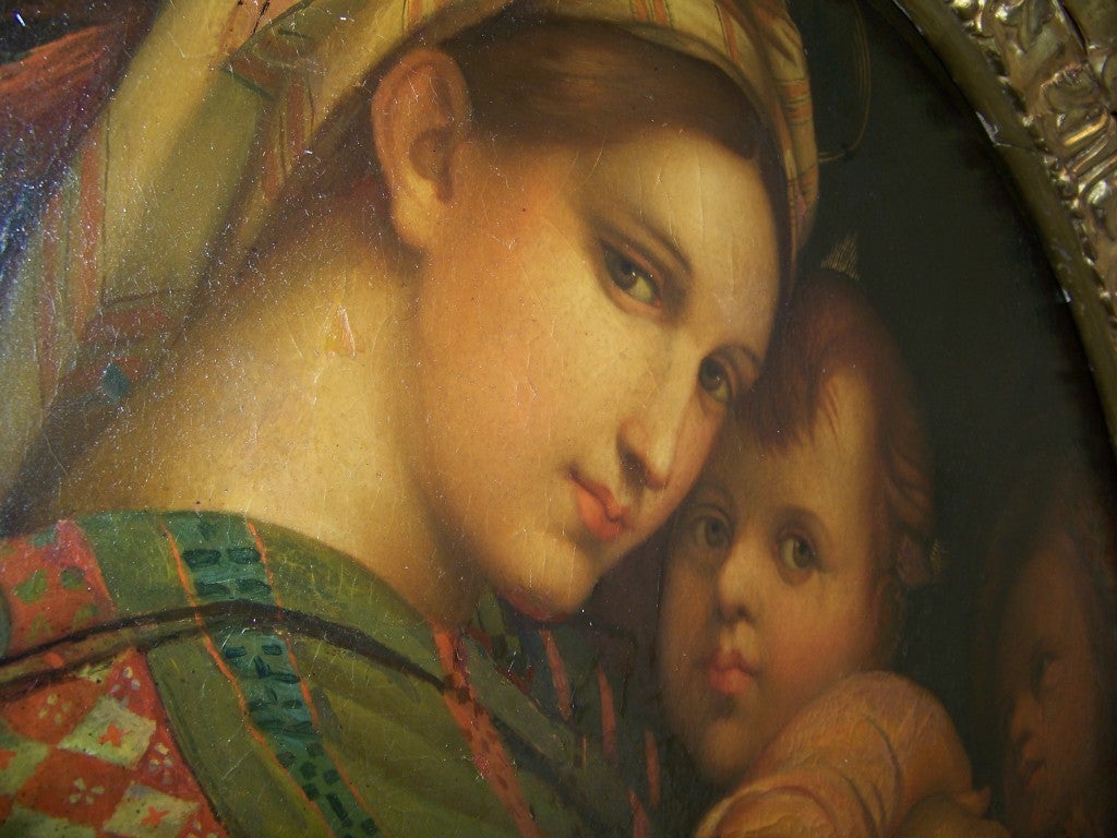 Italian after Raphael, monumental ' Madonna of the Chair  '  gilt frame