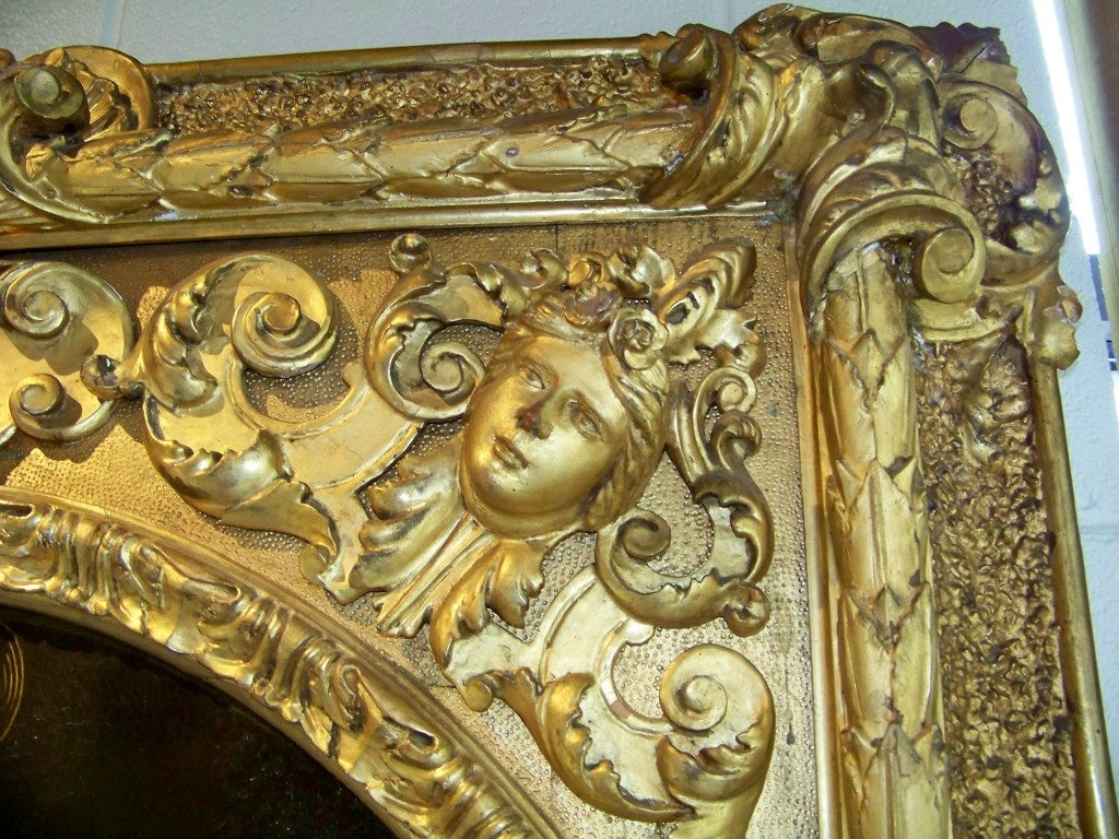 19th Century after Raphael, monumental ' Madonna of the Chair  '  gilt frame