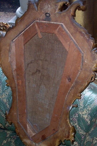 19th Century Pair of Venetian ( Italian ) Oils in Carved Giltwood Frames
