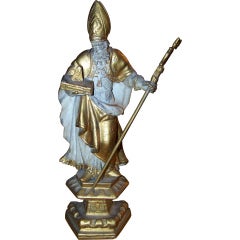 Italian giltwood Saint ( santos ) or bishop