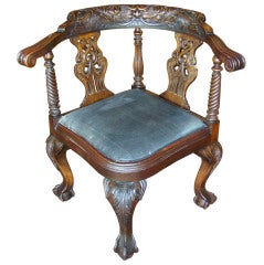 English mahogany corner chair