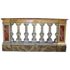 Antique Italian or French Faux Painted Console or Balustrade