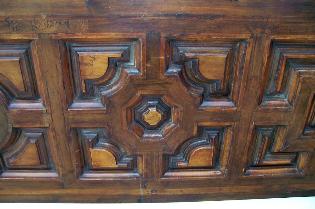 Italian Walnut And Fruitwood Headboard For A King Queen Bed At 1stdibs A Walnut And Fruitwood Tuscan Door Later Converted To King Bed Or Queen