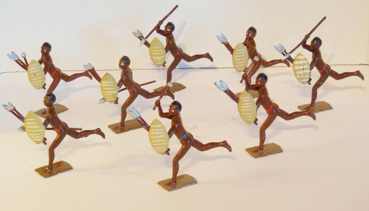Mid-20th Century Zulus of Africa, Toy Soldiers by Britains Ltd., Set #147