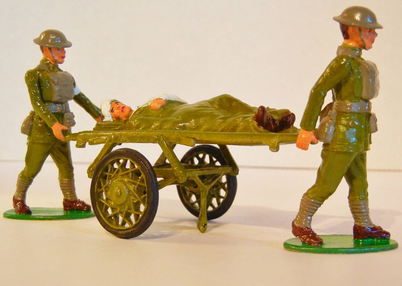 This four-piece medical team of solid-cast zinc alloy toy soldiers is Set #2, 