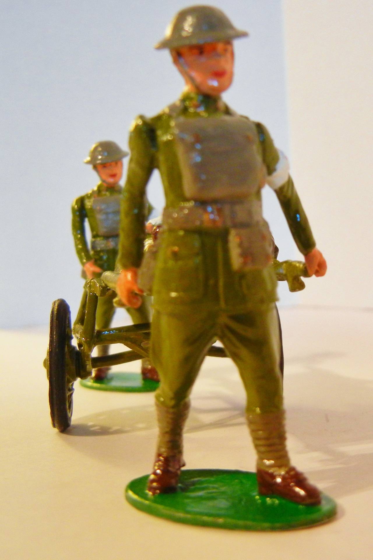 Cast US Medical Team WW I Wheeled Litter, Toy Soldiers by DJ's Originals, 1978