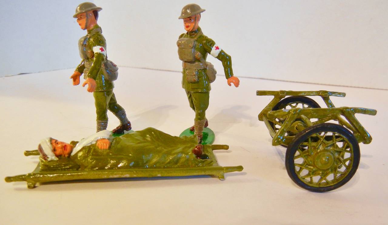 Metal US Medical Team WW I Wheeled Litter, Toy Soldiers by DJ's Originals, 1978