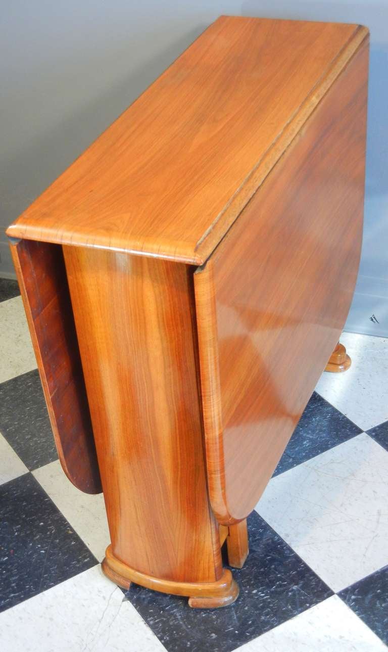 Art Deco Drop Leaf Table in Wide-Board Cherrywood, Seats Six 5