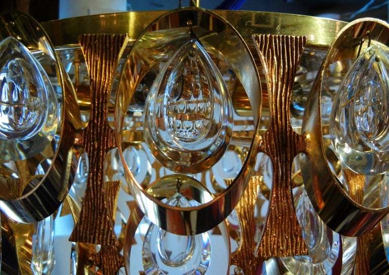 Lobmeyr Viennese Gilt Bronze and Crystal 3-Tier Medium-Size Chandelier