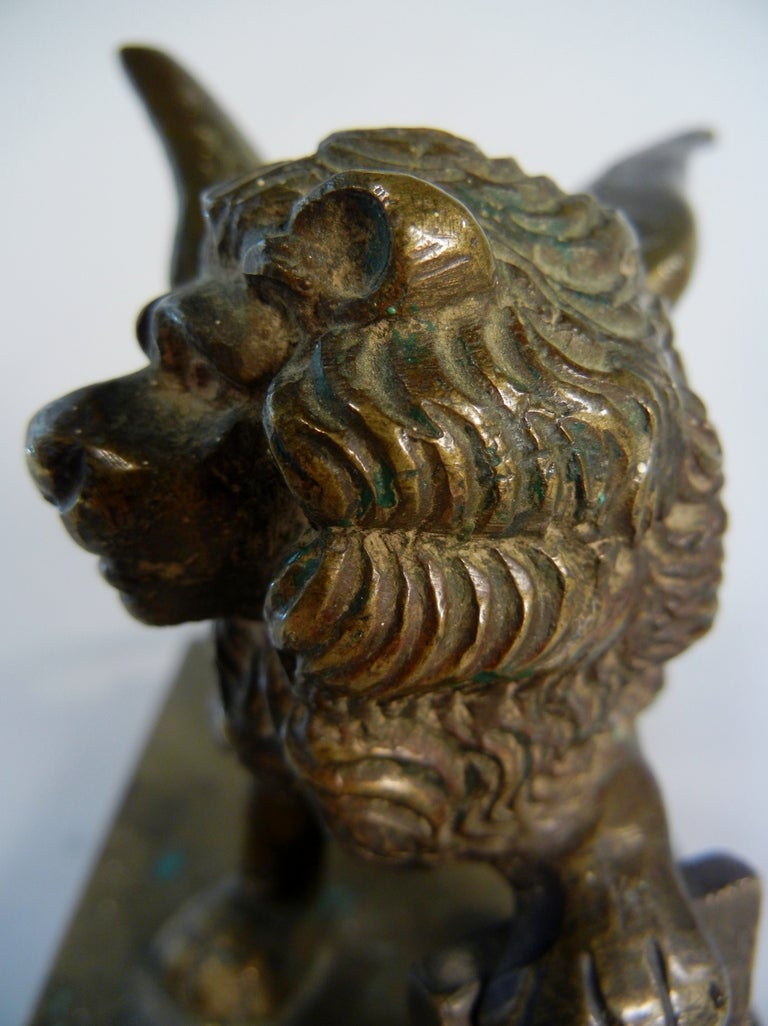 Grand Tour Souvenir Small Bronze Figure of the Lion of Venice 1