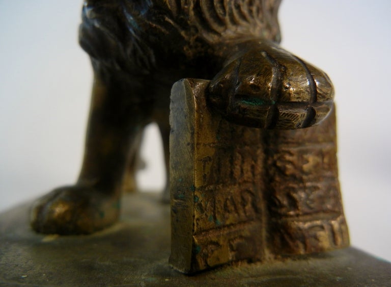 Grand Tour Souvenir Small Bronze Figure of the Lion of Venice 2