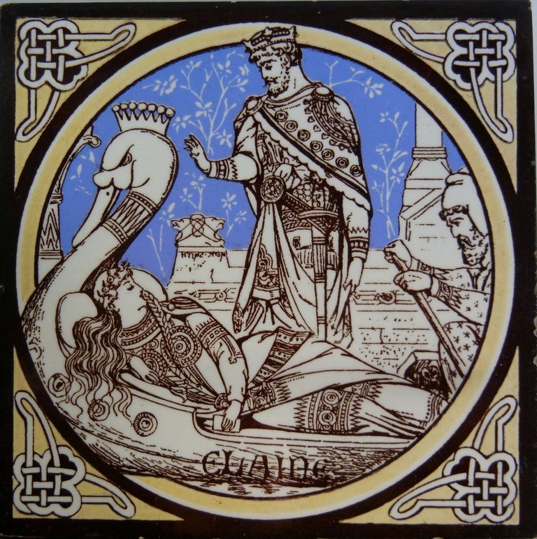 19th Century 8 Different Minton Tiles by John Moyr Smith Depicting Malory's Le Morte d'Arthur
