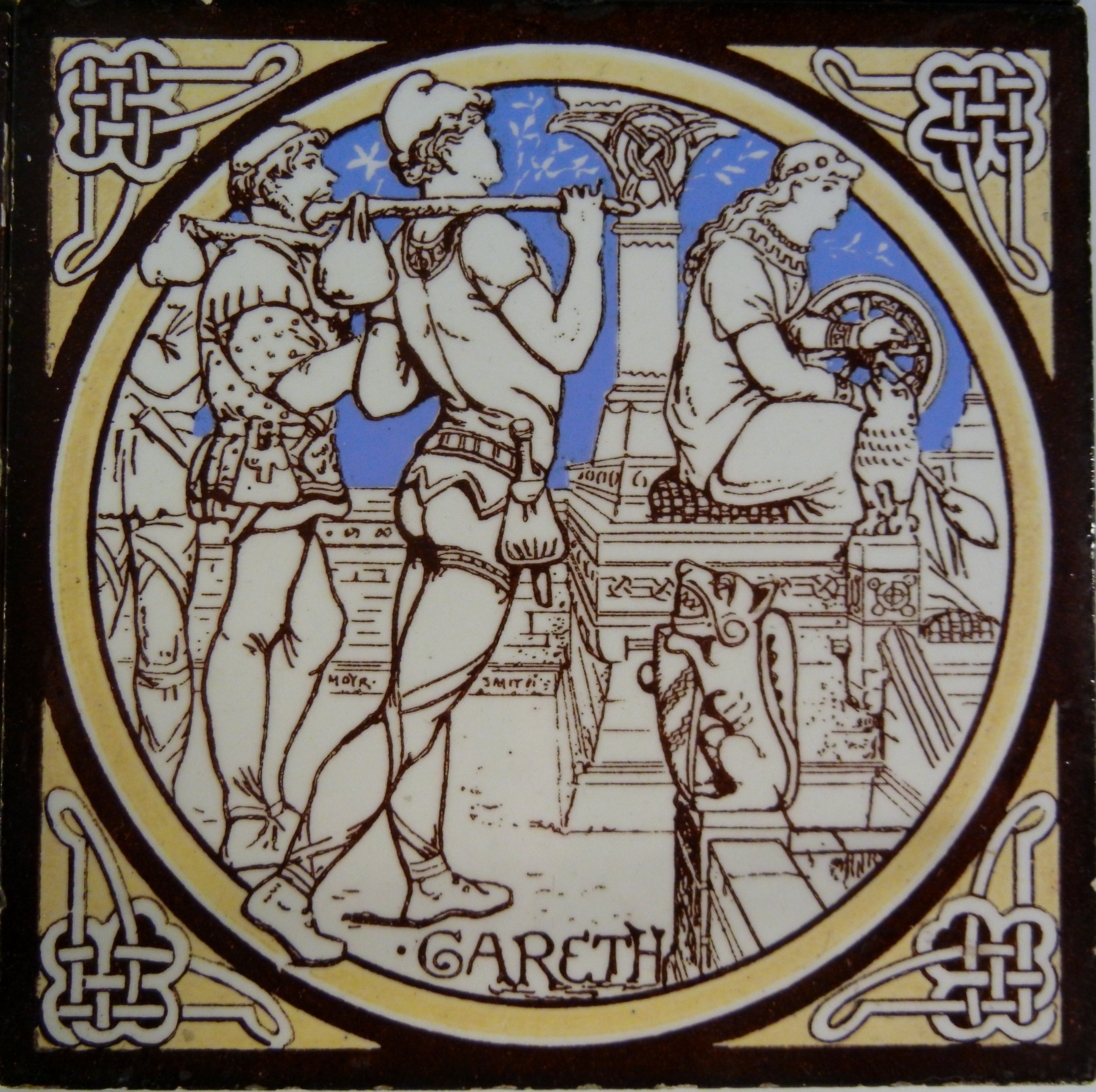 8 Different Minton Tiles by John Moyr Smith Depicting Malory's Le Morte d'Arthur