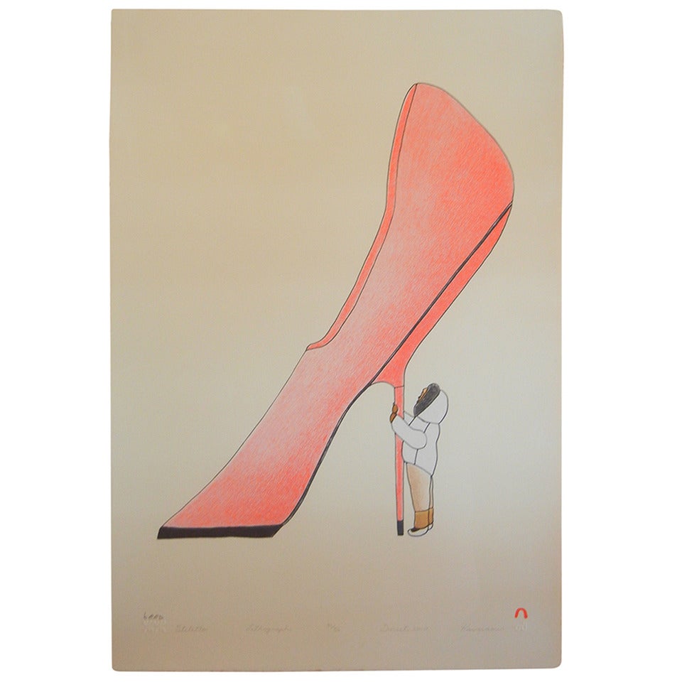 Stiletto, Lithograph by Kavavaow Mannomee, Cape Dorset Inuit Collection, 2010