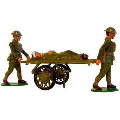 Vintage US Medical Team WW I Wheeled Litter, Toy Soldiers by DJ's Originals, 1978