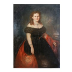 Impressive Large Portrait of a Lady, School of Goya