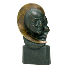 Antique Art Deco Miniature Bronze Figure by Harriett G. Miller, 1928