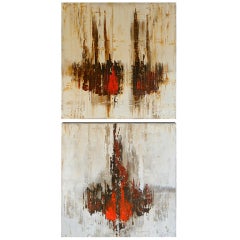 Luc Fournier, Abstract Expressionist Pair of Paintings