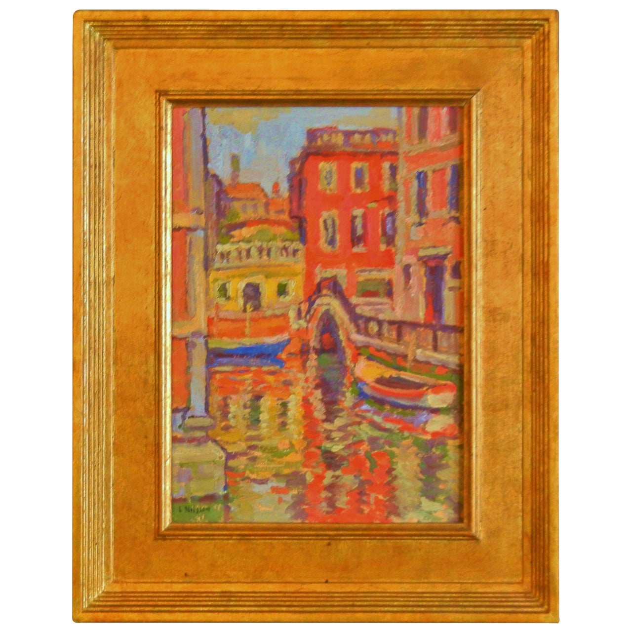 "Venice II" by American Impressionist Lief Nilsson, Oil on Panel, 1995 For Sale