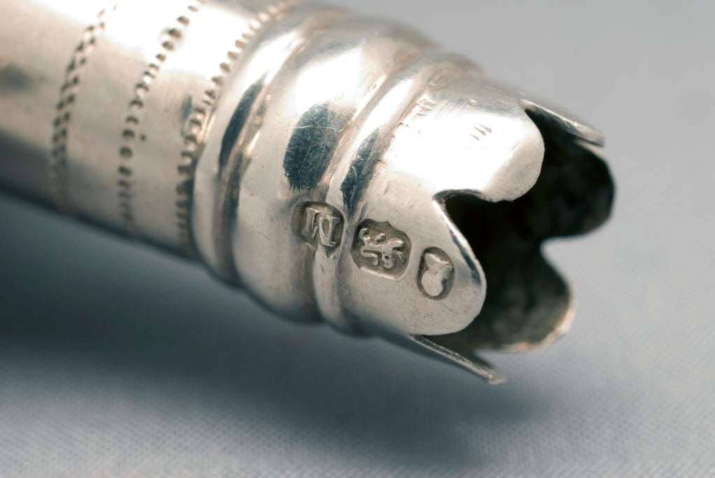 19th Century George III Sterling Silver Baby Rattle and Whistle.