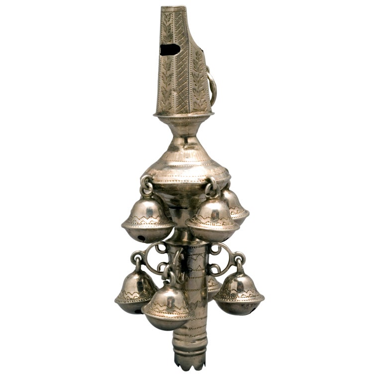 George III Sterling Silver Baby Rattle and Whistle.