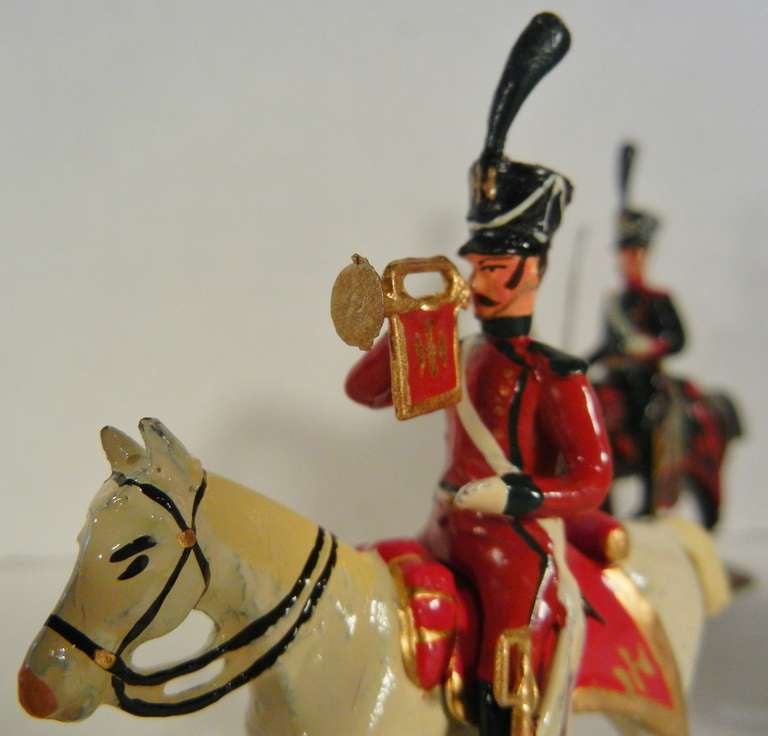 French Chasseurs of 1809 (Light Cavalry) Vintage Napoleonic Toy Soldiers by Mignot