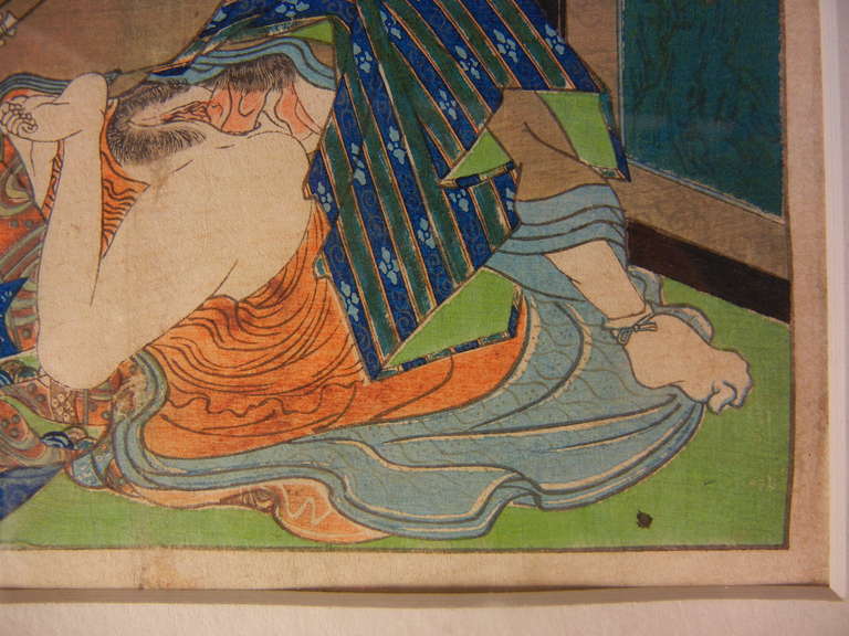 Two Shunga Woodblock Prints, Erotica by Anonymous, Japan c. 1860 3