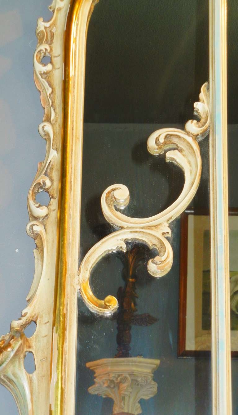Art Deco Period Baroque-Style Large Mantel Mirror in Painted Gesso For Sale 2