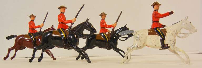 Lead Royal Canadian Mounted Police, Vintage Toy Soldiers by Britains Ltd.