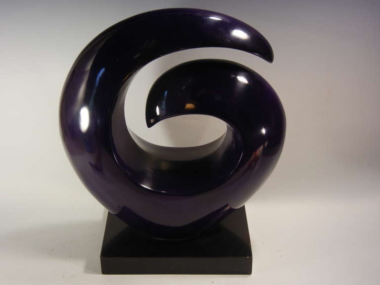 Abstract Biomorphic Sculpture in Purple-Enameled Aluminum 1