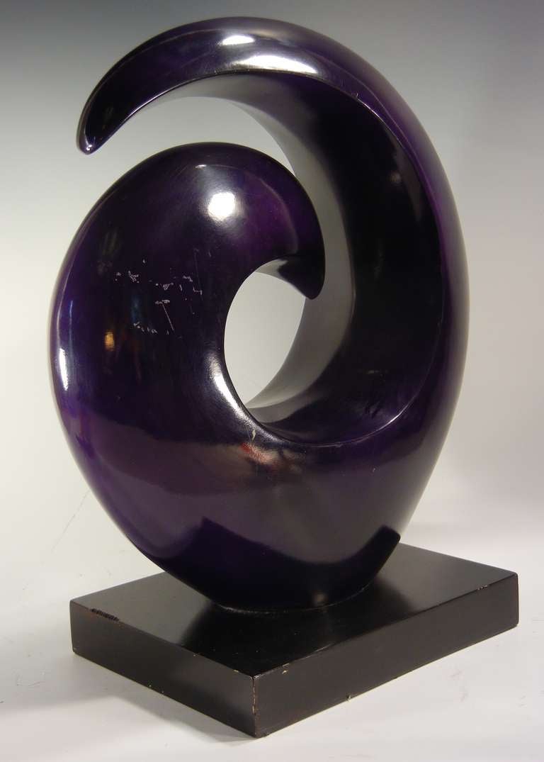 Abstract Biomorphic Sculpture in Purple-Enameled Aluminum 2