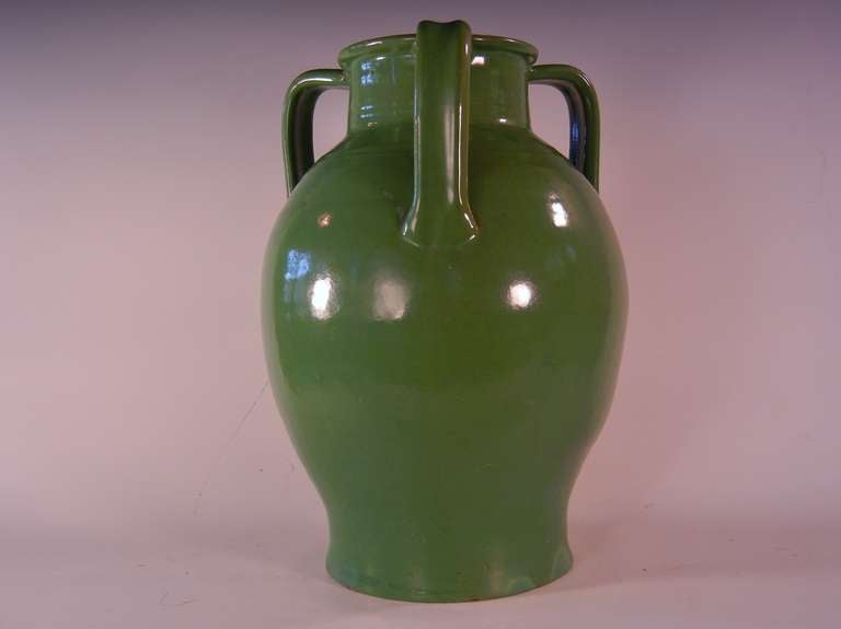 Early North Carolina Art Pottery Porch Vase in Green Glaze (Arts and Crafts)