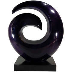 Abstract Biomorphic Sculpture in Purple-Enameled Aluminum